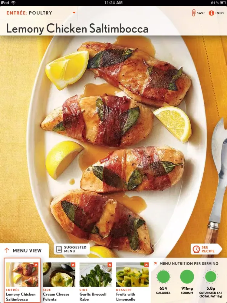 Ảnh chụp màn hình của Cooking Light Recipes: Quick and Healthy Menu Maker iPad 