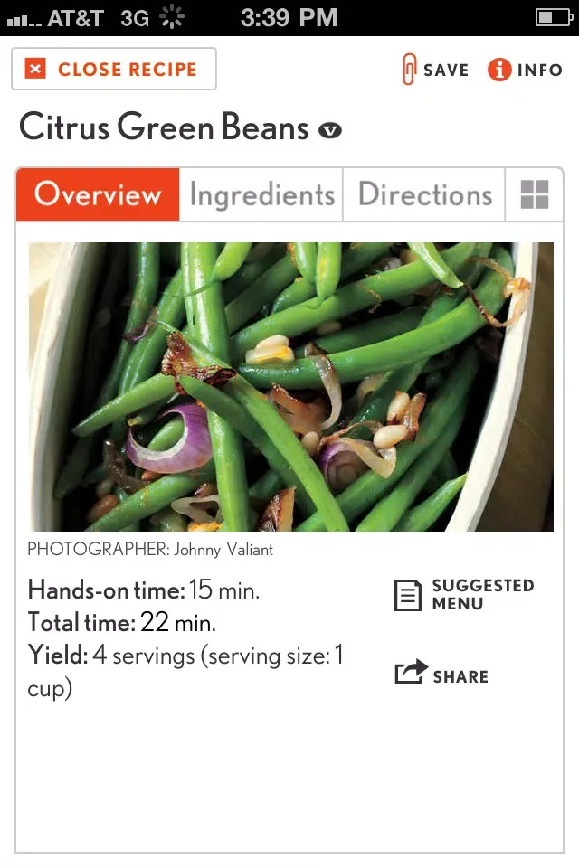 Ảnh chụp màn hình của Cooking Light Recipes: Quick and Healthy Menu Maker