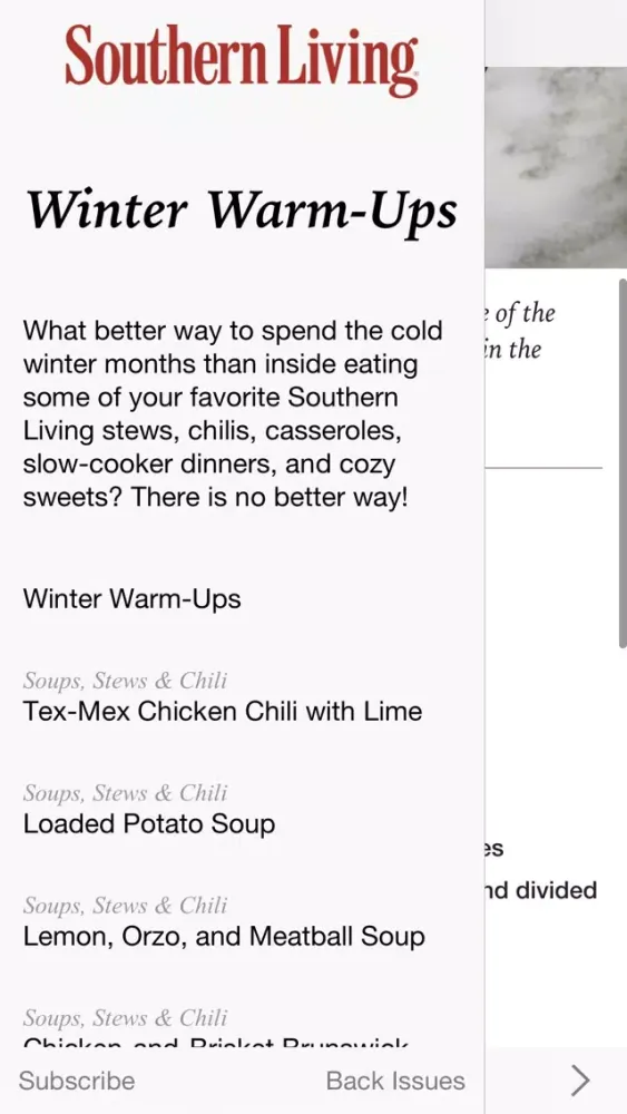 Ảnh chụp màn hình của Southern Living Seasonal Recipes