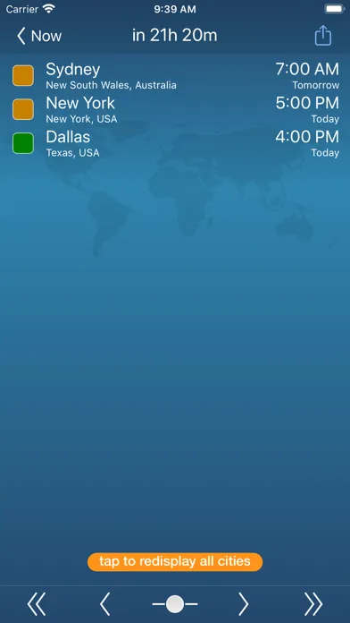 Capturas de tela do TimeScroller - timezone helper