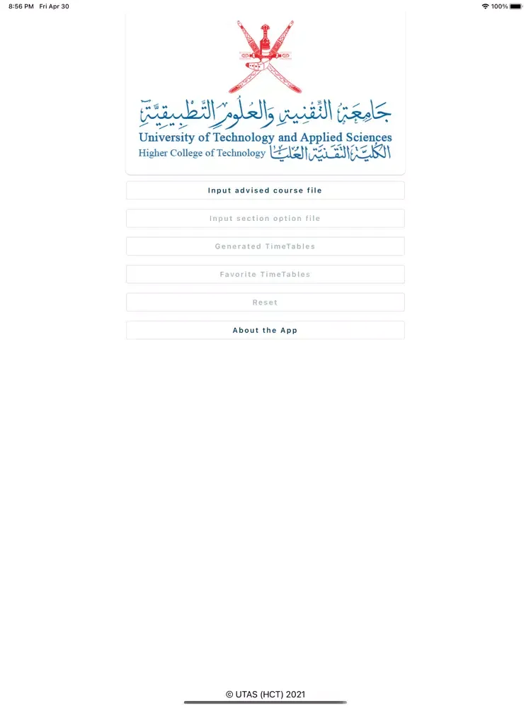 UTAS(HCT) TimeTable Generator iPad 應用截圖