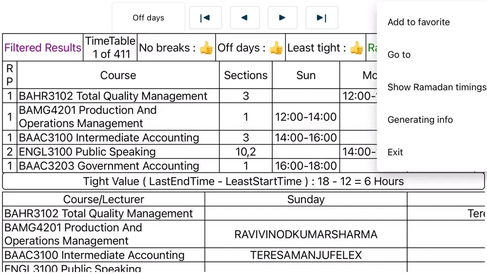 UTAS(HCT) TimeTable Generator應用截圖