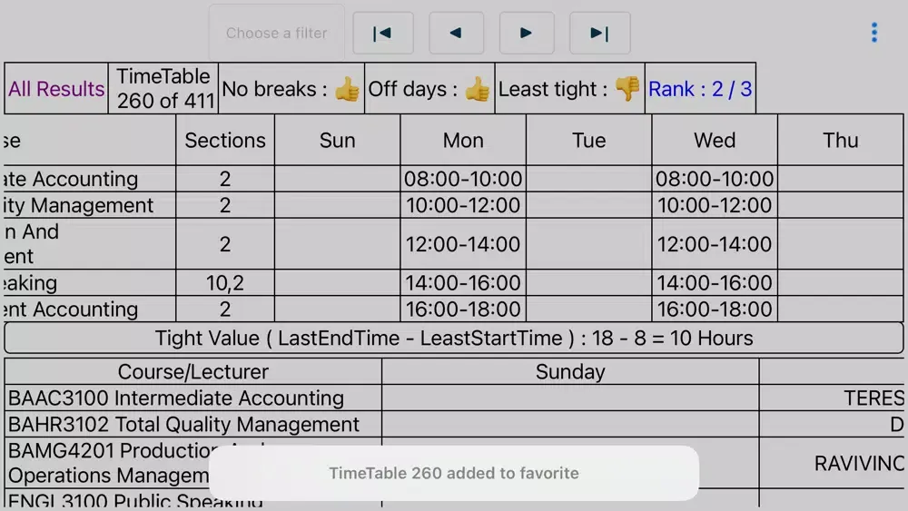 UTAS(HCT) TimeTable Generator應用截圖