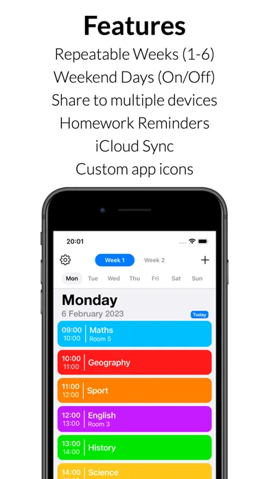 ภาพหน้าจอของ Timetable+ - Schedule Planner