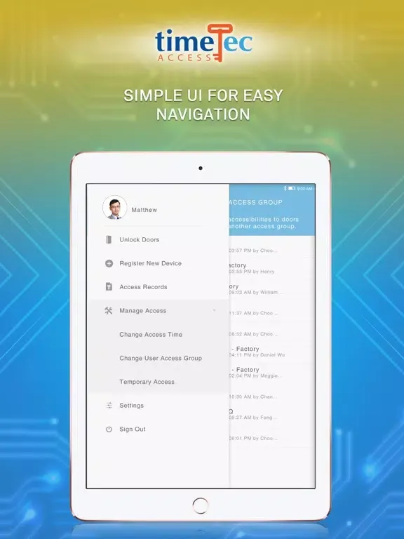 TimeTec Access iPad  스크린샷