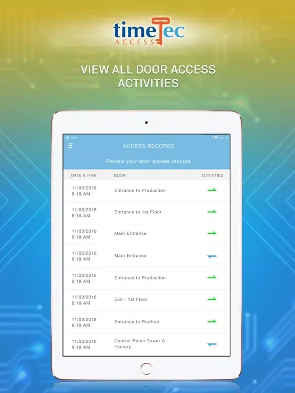 TimeTec Access iPad  스크린샷