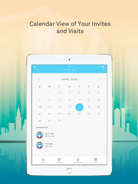 Tangkapan layar TimeTec VMS iPad 