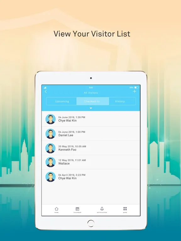 Tangkapan layar TimeTec VMS iPad 
