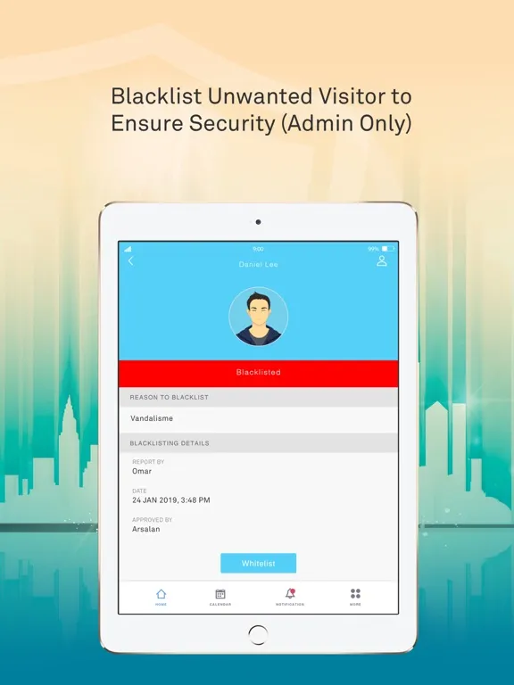 Tangkapan layar TimeTec VMS iPad 