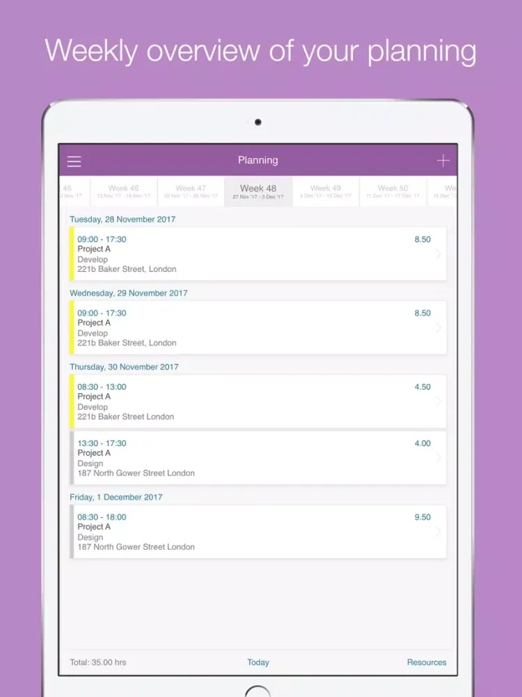 تصاویر Timewax Planning & Time Sheets iPad 