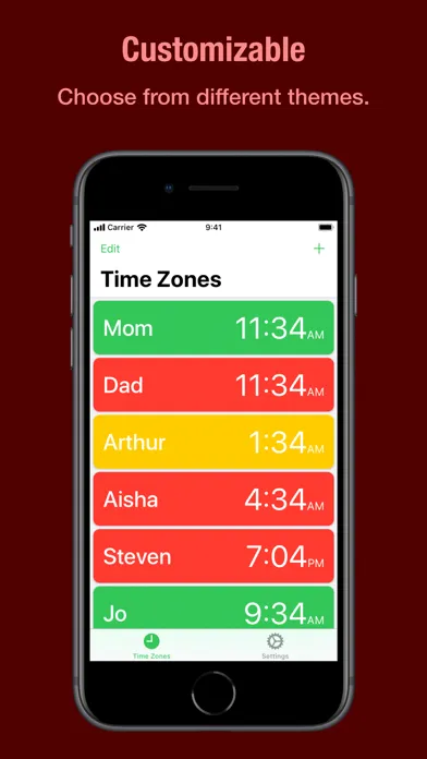 Zones - Time Zone Tracker স্ক্রিনশট