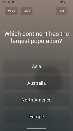 General Knowledge Quiz Screenshots