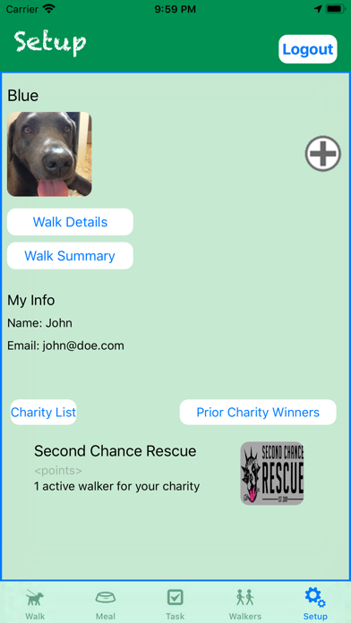 Screenshot di Woof! dog walking app