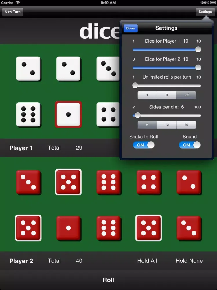 dice+ iPad  سکرین شاٹس