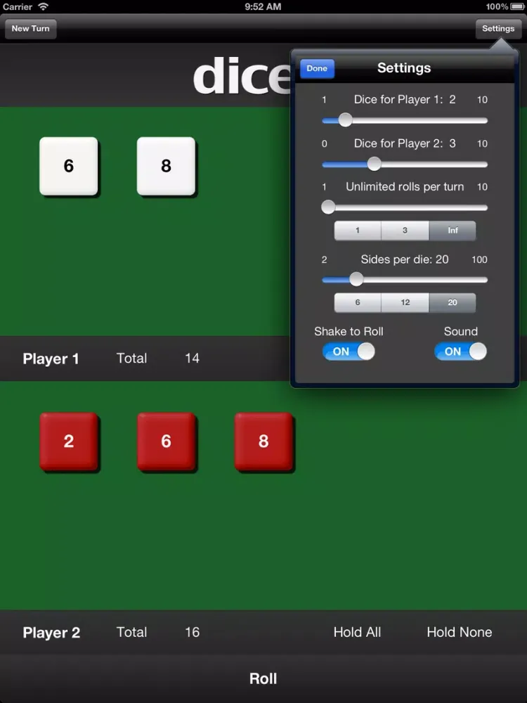 dice+ iPad  سکرین شاٹس