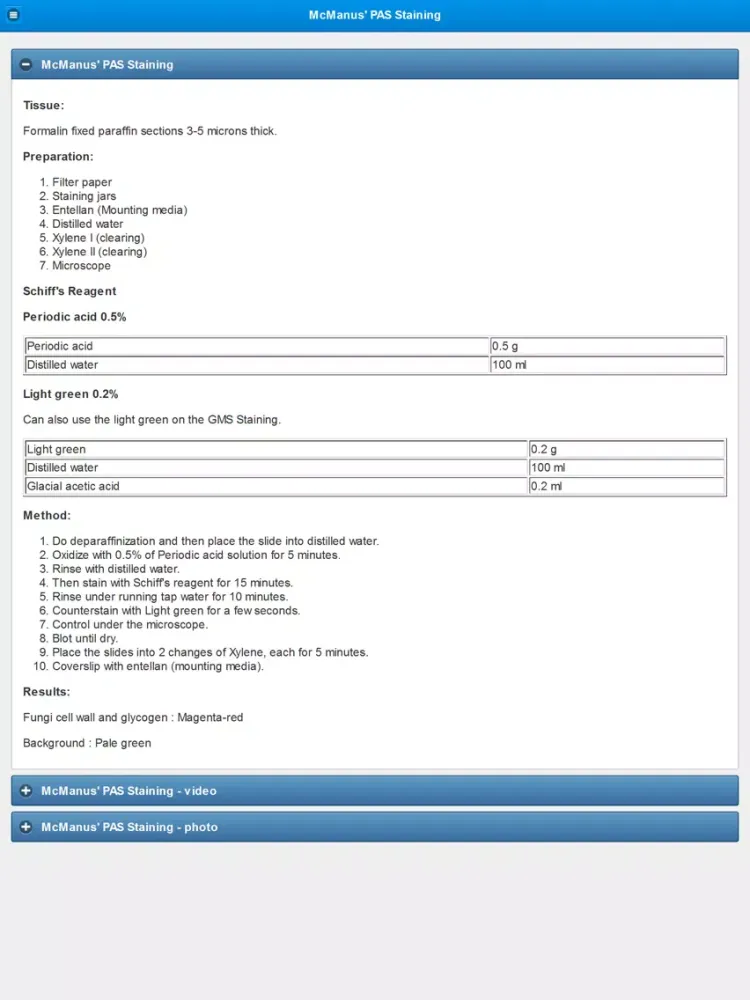 Stainings in Medical Mycology iPad  Screenshots