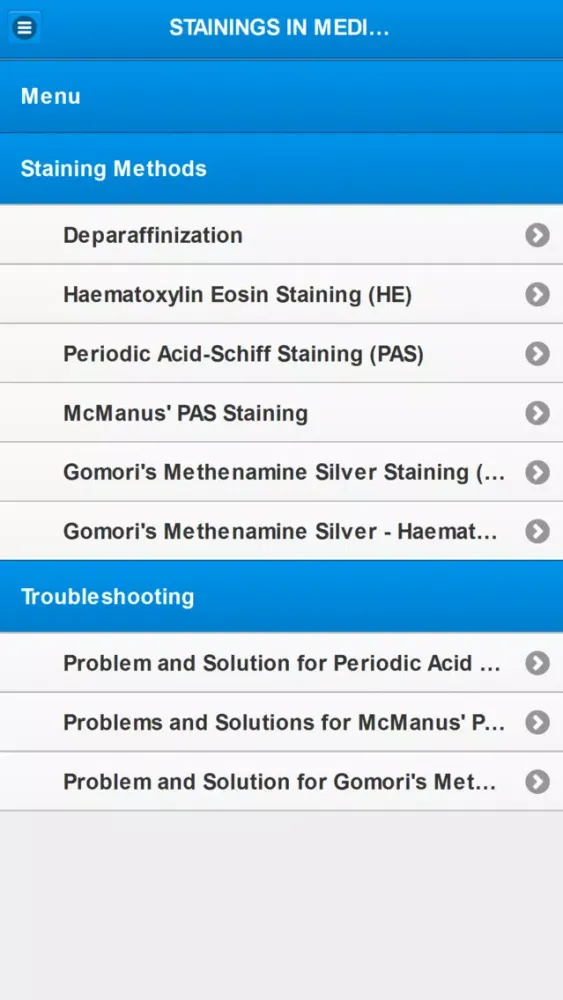 Stainings in Medical Mycology Screenshots