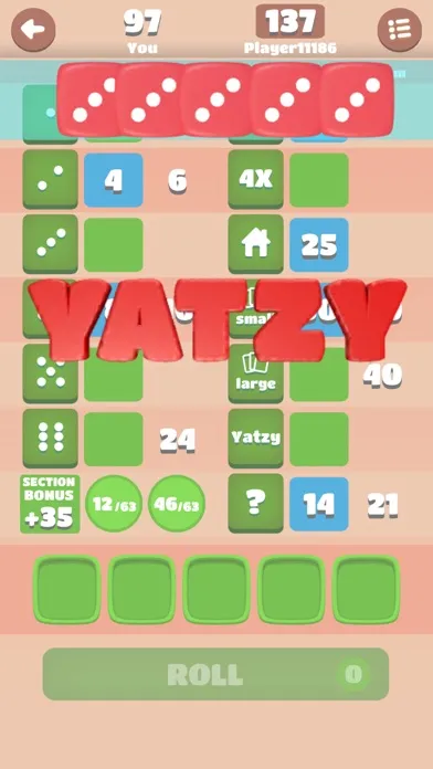 Capturas de tela do Yatzy King Game