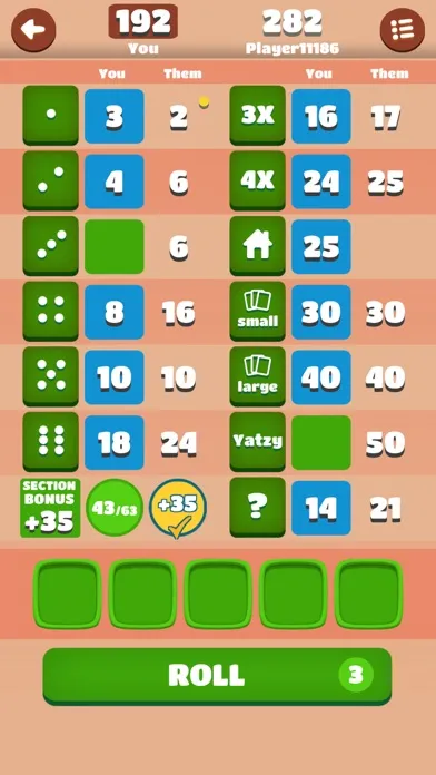 Capturas de tela do Yatzy King Game