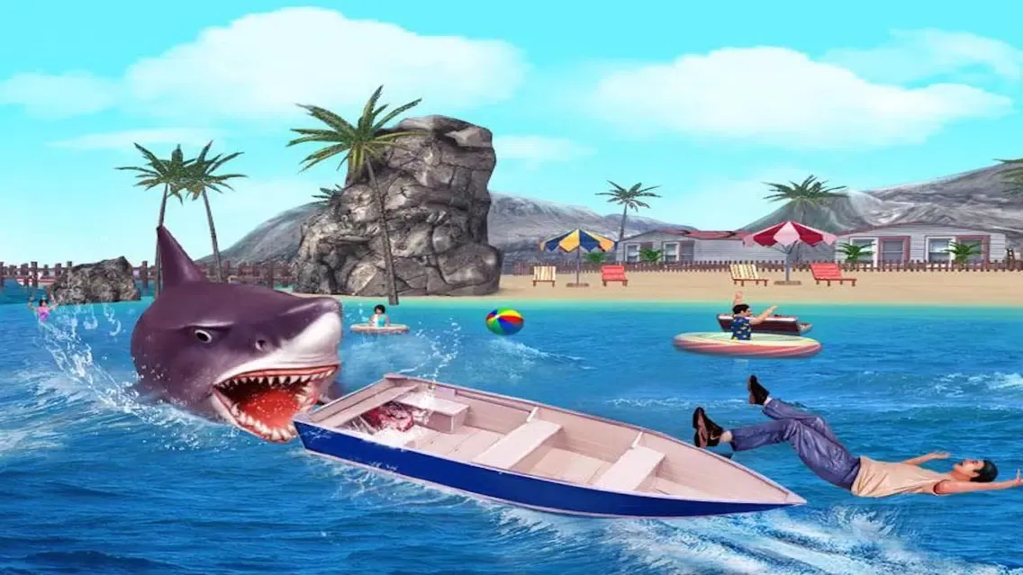 Angry Shark 3D. Attack Of Hungy Great White Terror on The Beach Screenshots