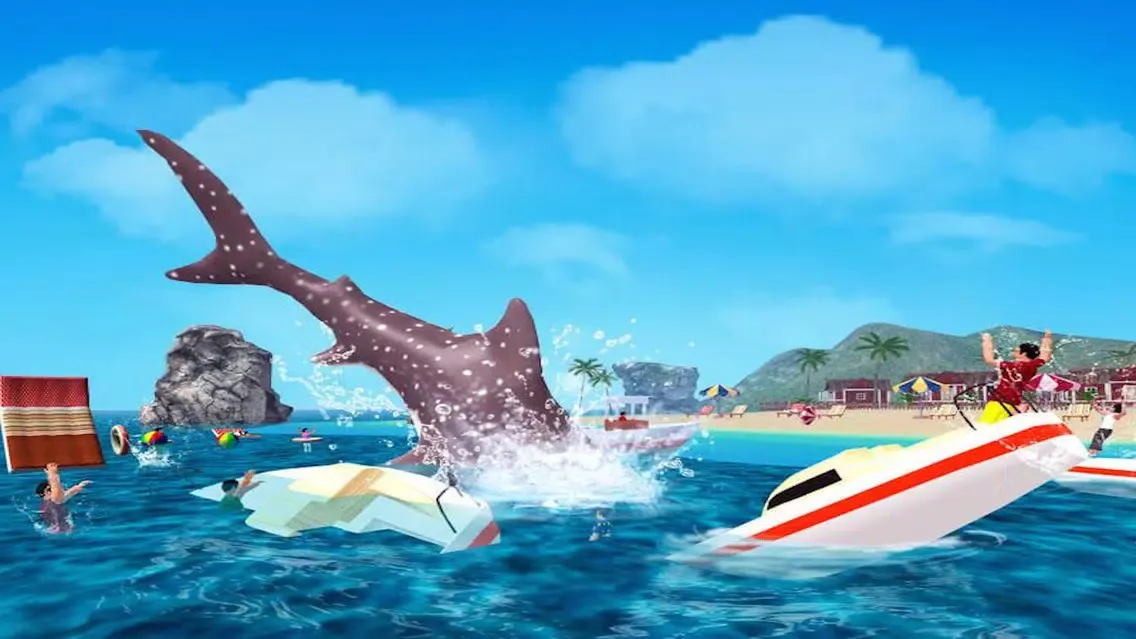 Angry Shark 3D. Attack Of Hungy Great White Terror on The Beach Screenshots