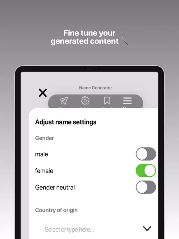 Tangkapan skrin Factorem name & fact generator iPad 