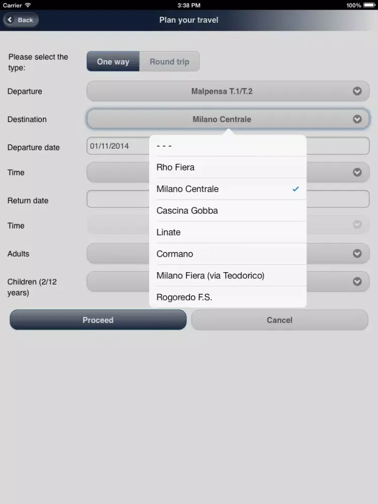 Tangkapan layar MXP Shuttle Mobile iPad 