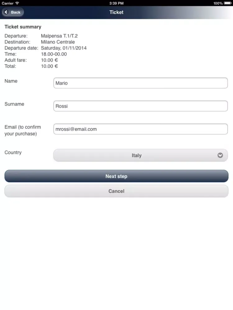 Tangkapan layar MXP Shuttle Mobile iPad 