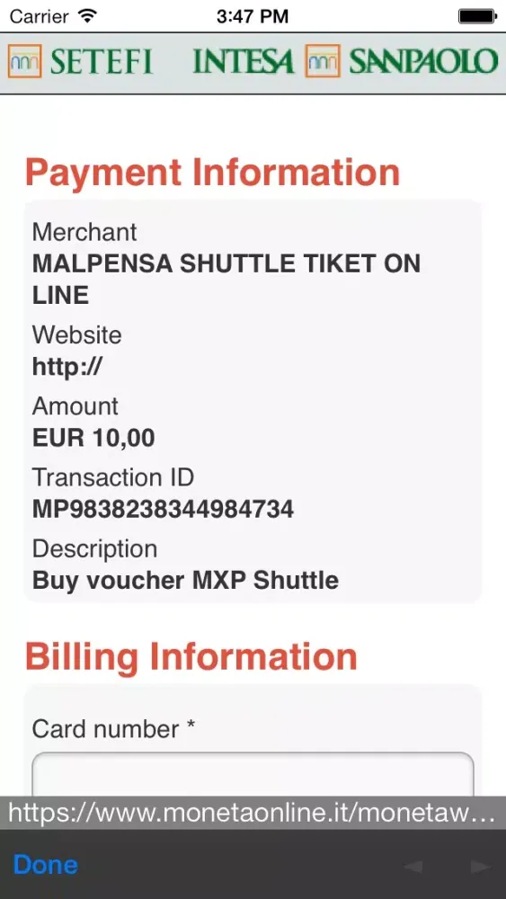 Tangkapan layar MXP Shuttle Mobile