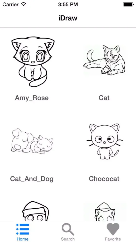 Tangkapan skrin iDraw - How to draw cats