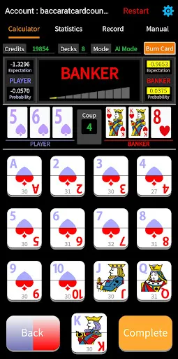Baccarat Card Counting Screenshots