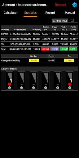 Baccarat Card Counting Screenshots