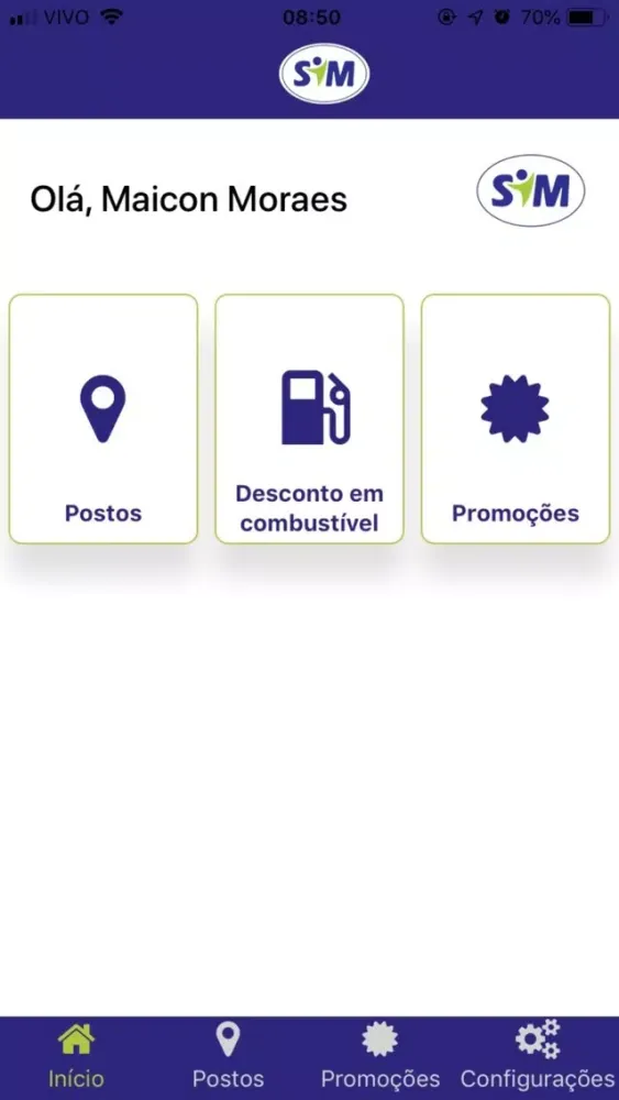 Capturas de tela do Sim Rede de Postos