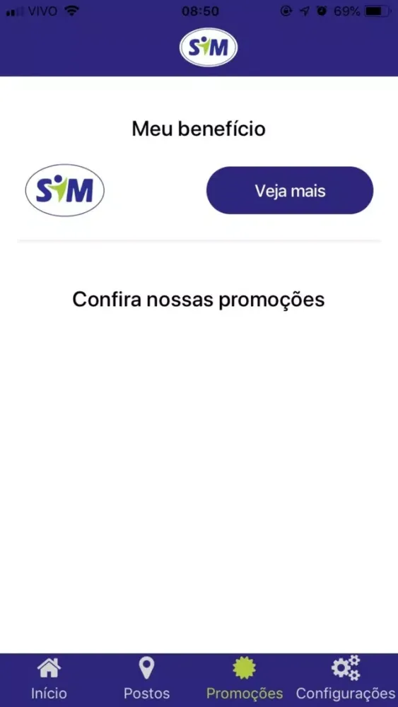 Capturas de tela do Sim Rede de Postos