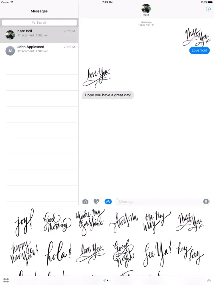 Hello Calligraphy Sticker Pack iPad 應用截圖