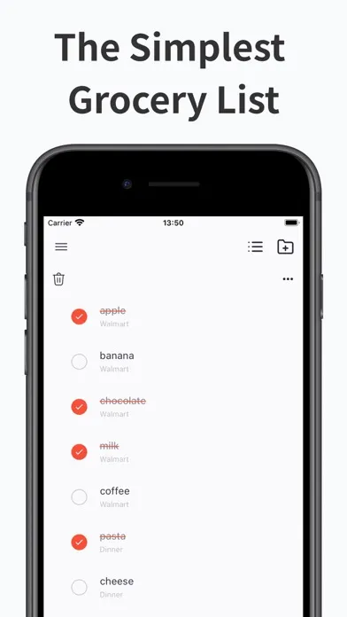 Simple Grocery List, Widget سکرین شاٹس