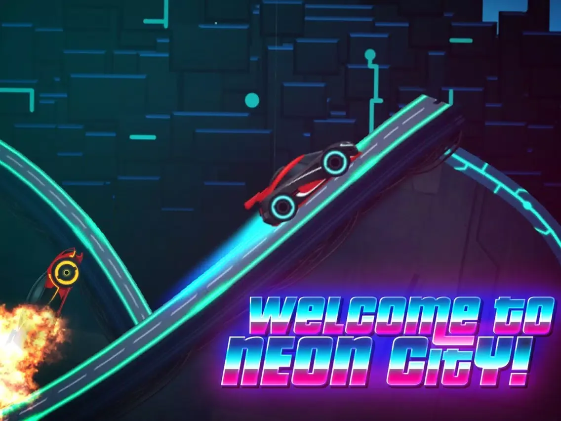 Neon Rider Drives Sports Car iPad  স্ক্রিনশট