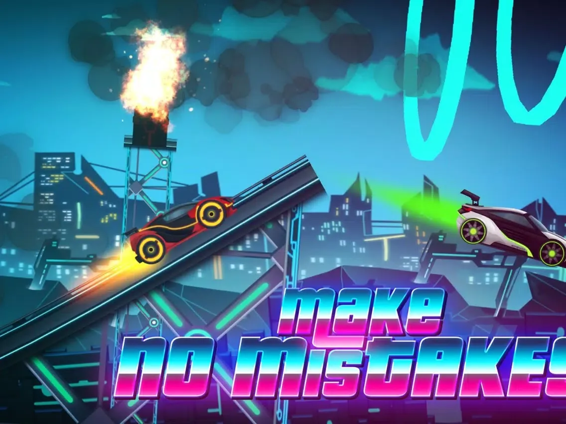 Neon Rider Drives Sports Car iPad  স্ক্রিনশট