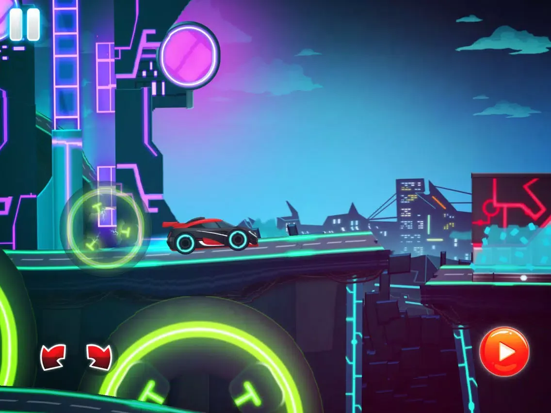 Neon Rider Drives Sports Car iPad  স্ক্রিনশট