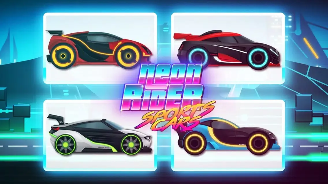 Neon Rider Drives Sports Car স্ক্রিনশট