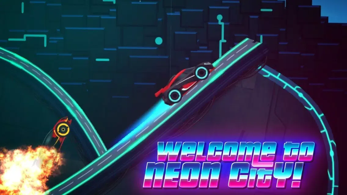 Neon Rider Drives Sports Car স্ক্রিনশট