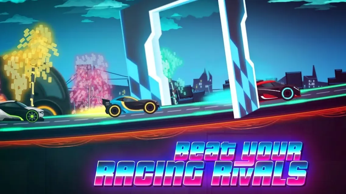 Neon Rider Drives Sports Car স্ক্রিনশট