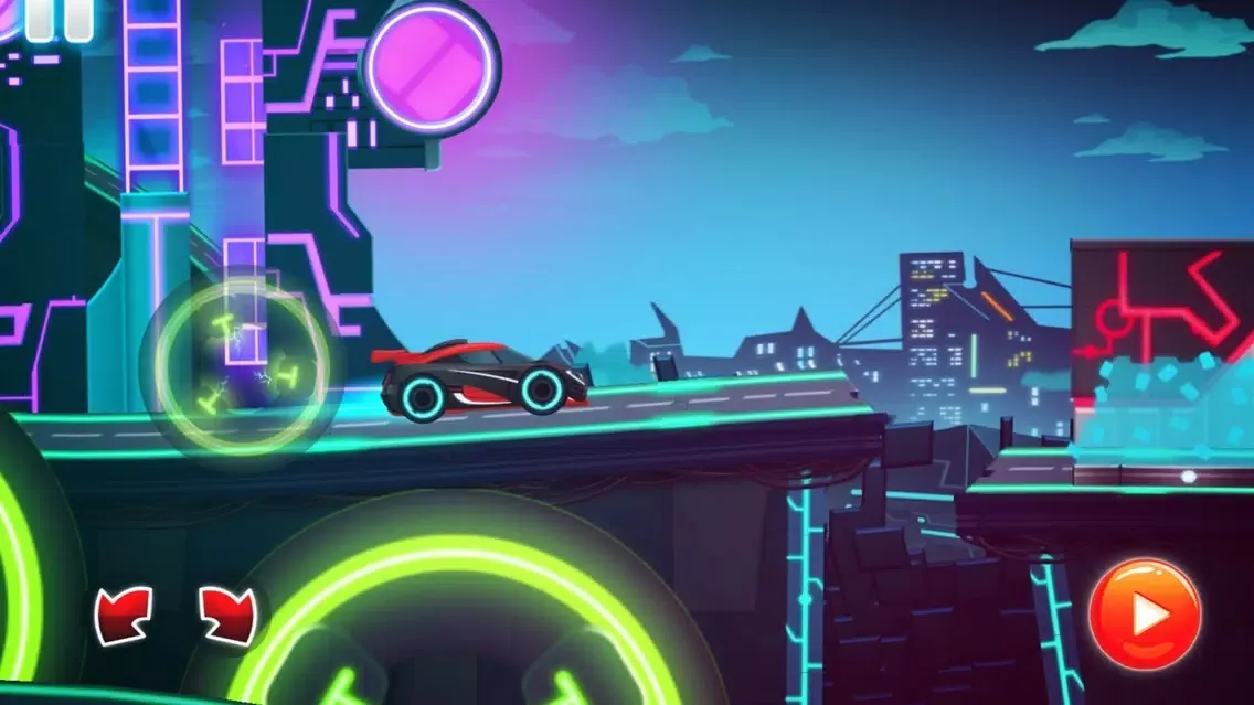 Neon Rider Drives Sports Car স্ক্রিনশট