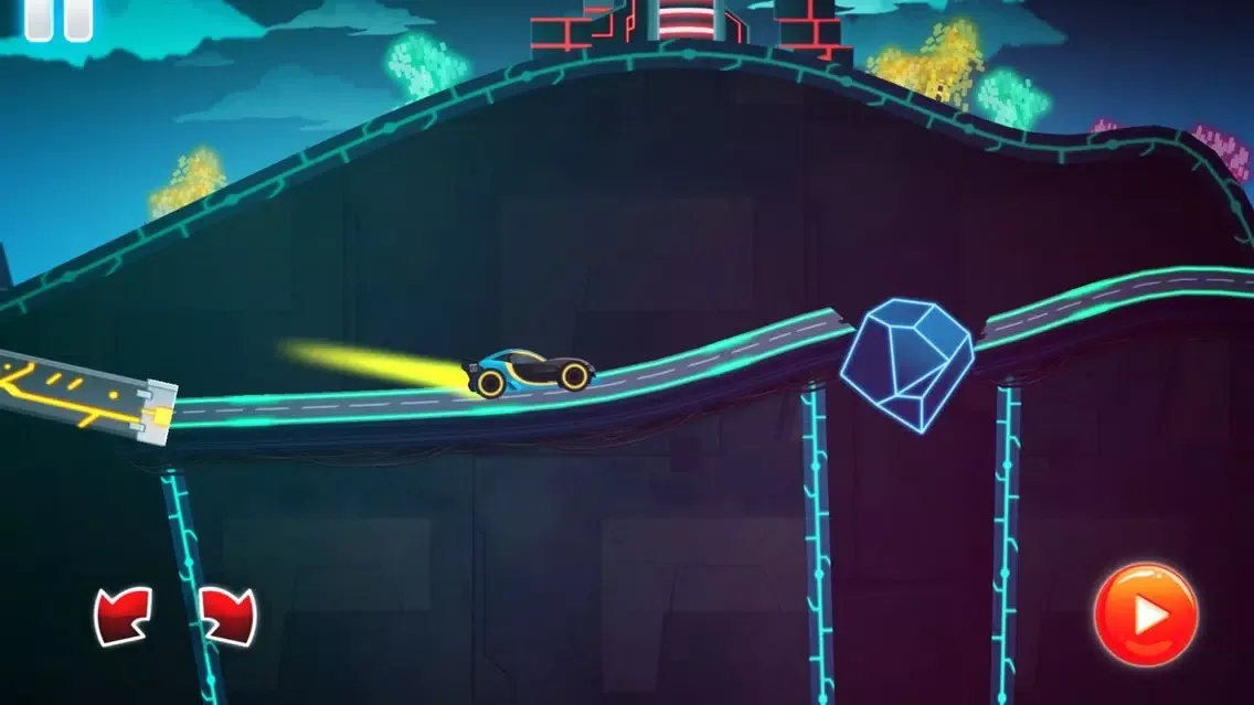 Neon Rider Drives Sports Car স্ক্রিনশট