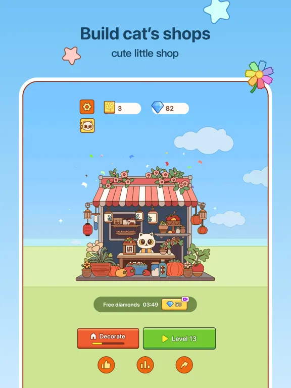 Cats Garden Design - 3 Tiles iPad 應用截圖