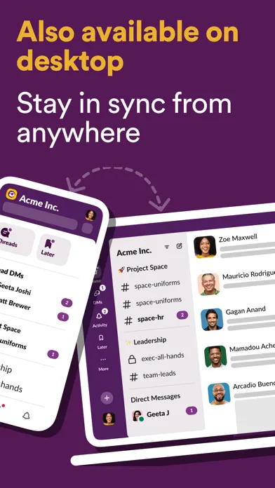 ภาพหน้าจอของ Slack