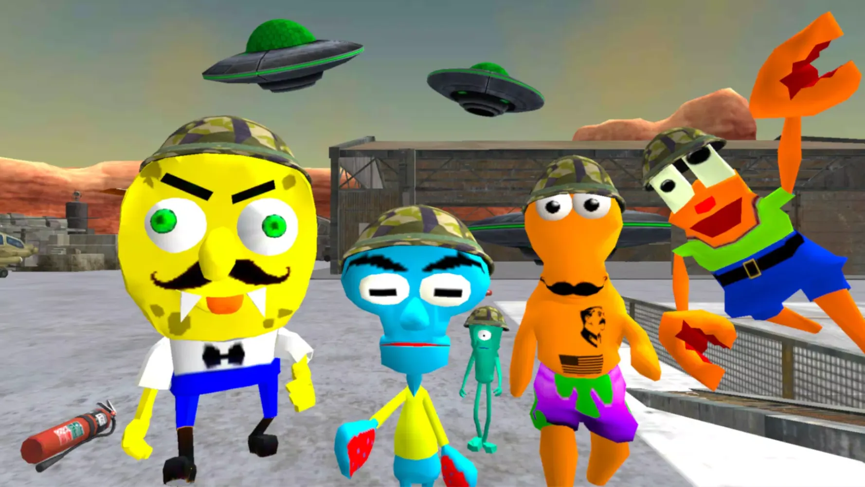 Sponge Area 51. Neighbor Alien Screenshots
