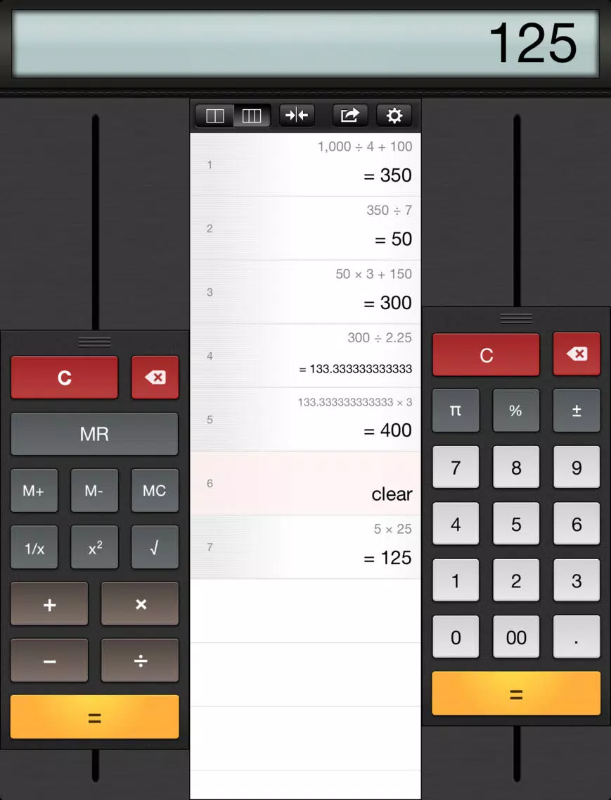 Ảnh chụp màn hình của Equals Lite Calculator iPad 
