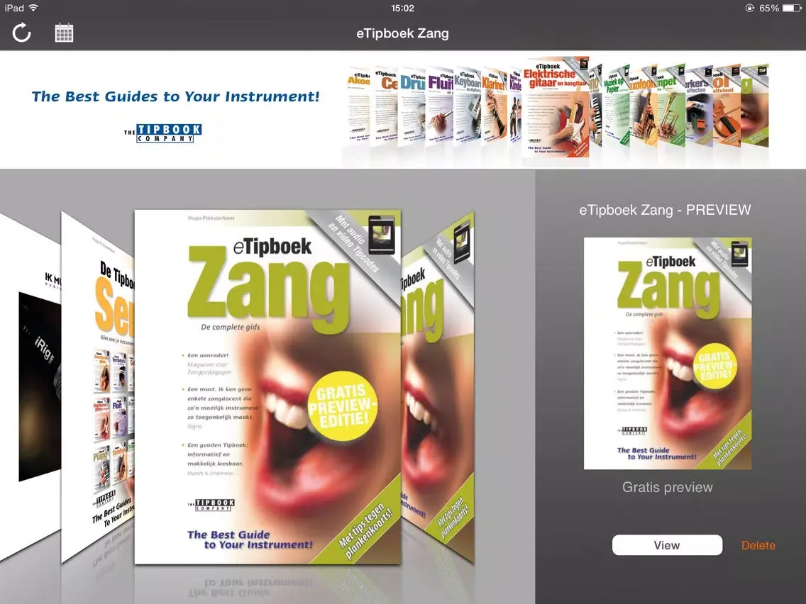ภาพหน้าจอของ eTipboek Zang iPad 