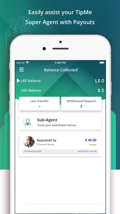 Capturas de pantalla de TipMe Sub-Agent